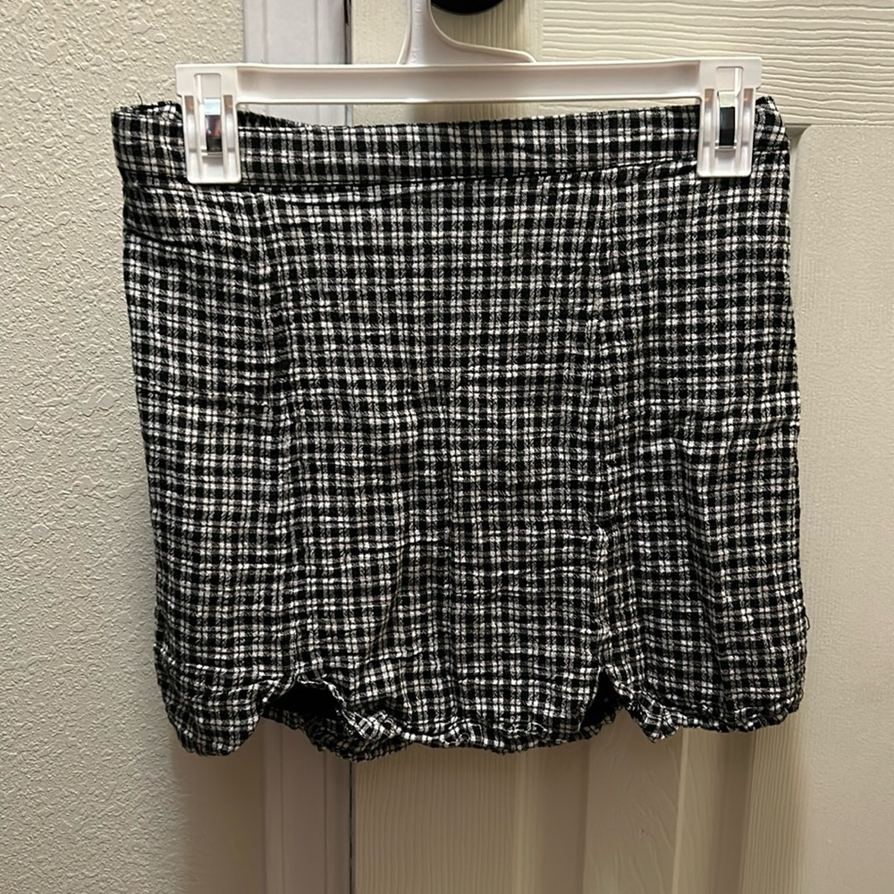 Gingham mini skirt